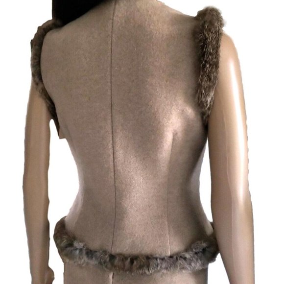 Gianfranco Ferre Beige Tan Mink Fur Skirt Suit 4 S - Picture 5 of 9
